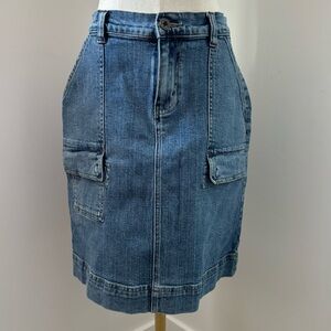 Edie Bauer Vintage 90’s Denim Cargo Above the Knee Skirt